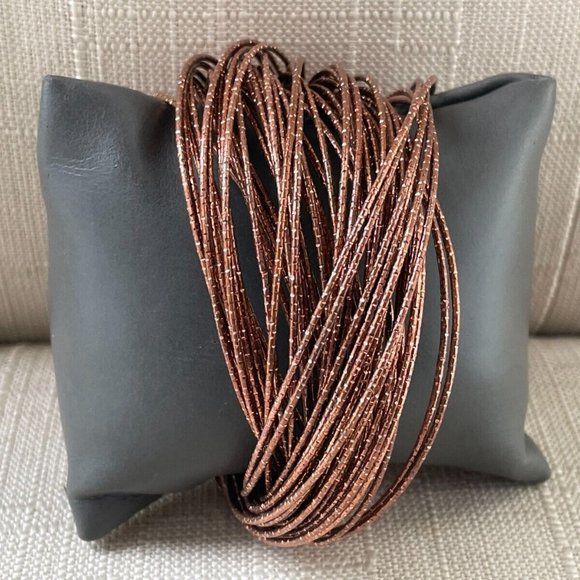 Jewelry - Women Bracelet Multi Wired Bangle Style Copper Tone Wrist Band Fashion Jewelry